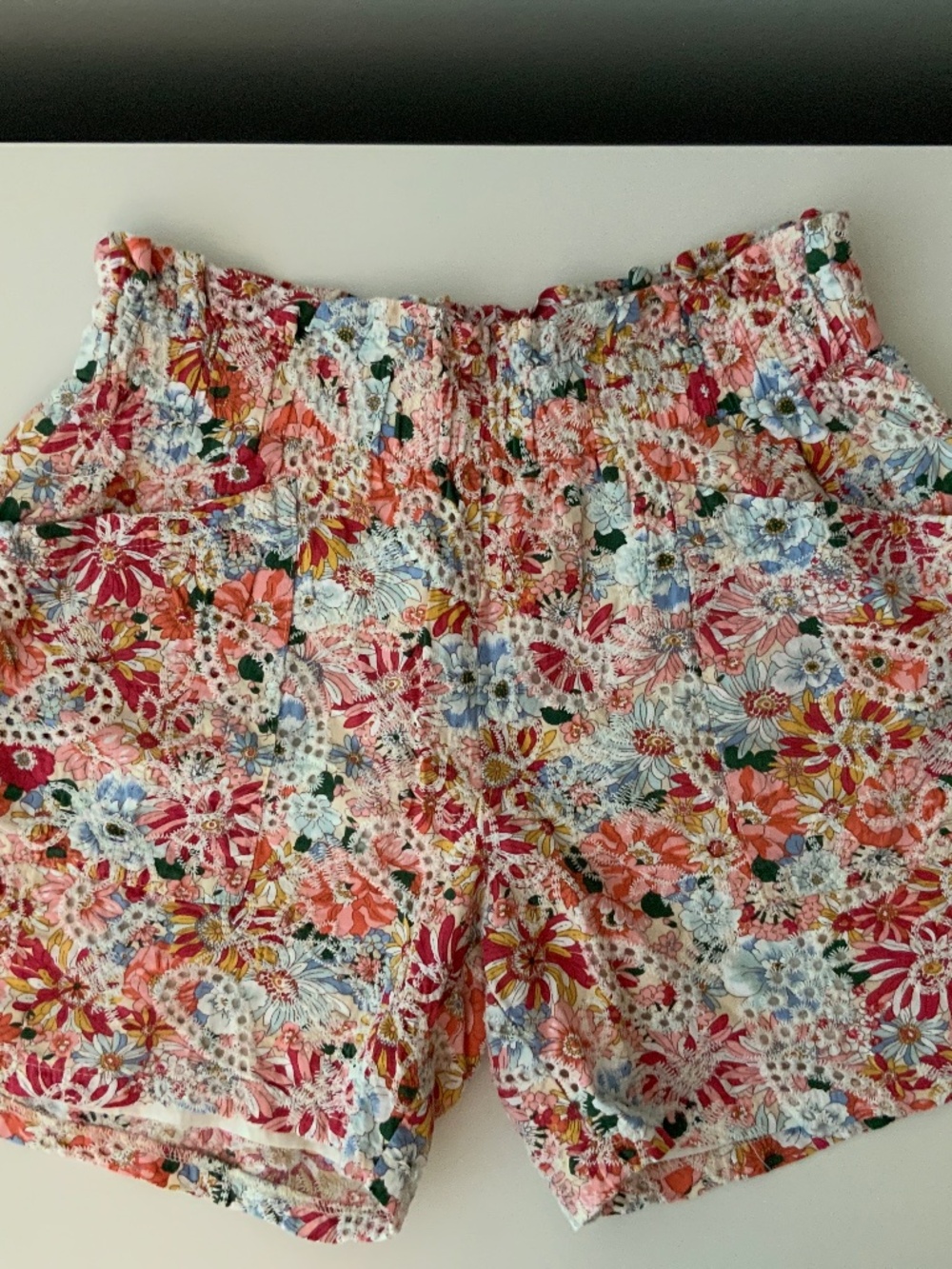 Floral eyelet short